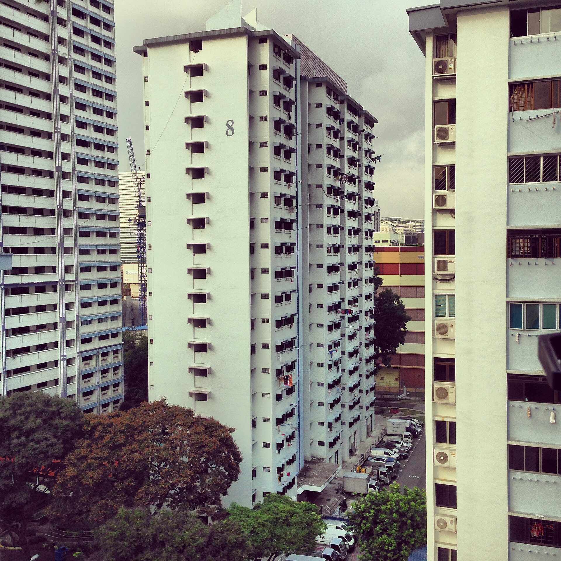 A view of Housing and Development Board (HDB) flats in Lavender, Singapore, seen from Block 805, King George's Avenue