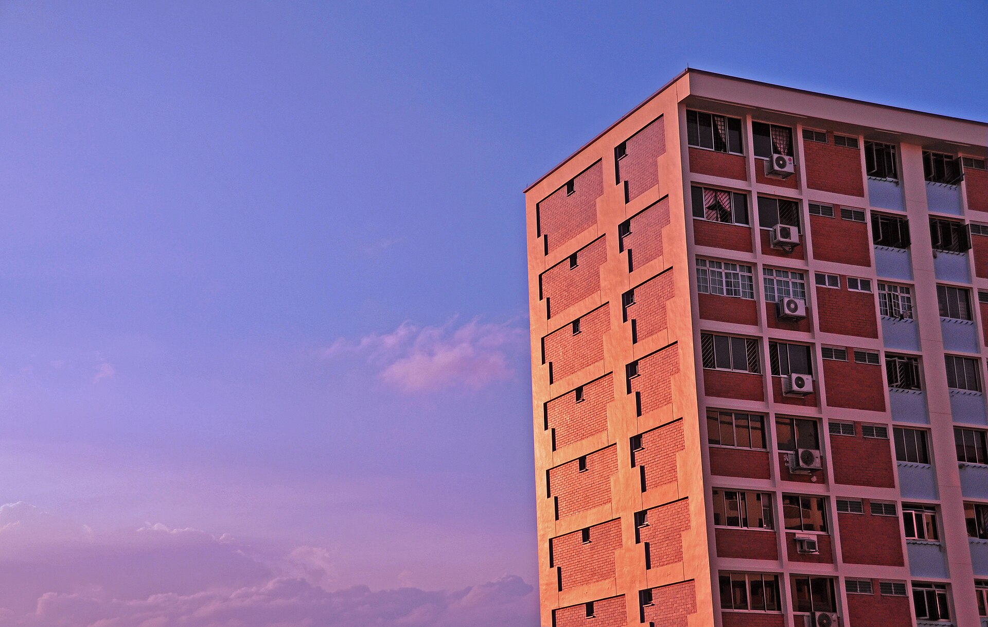 A block of Housing and Development Board (HDB) flats in Singapore
