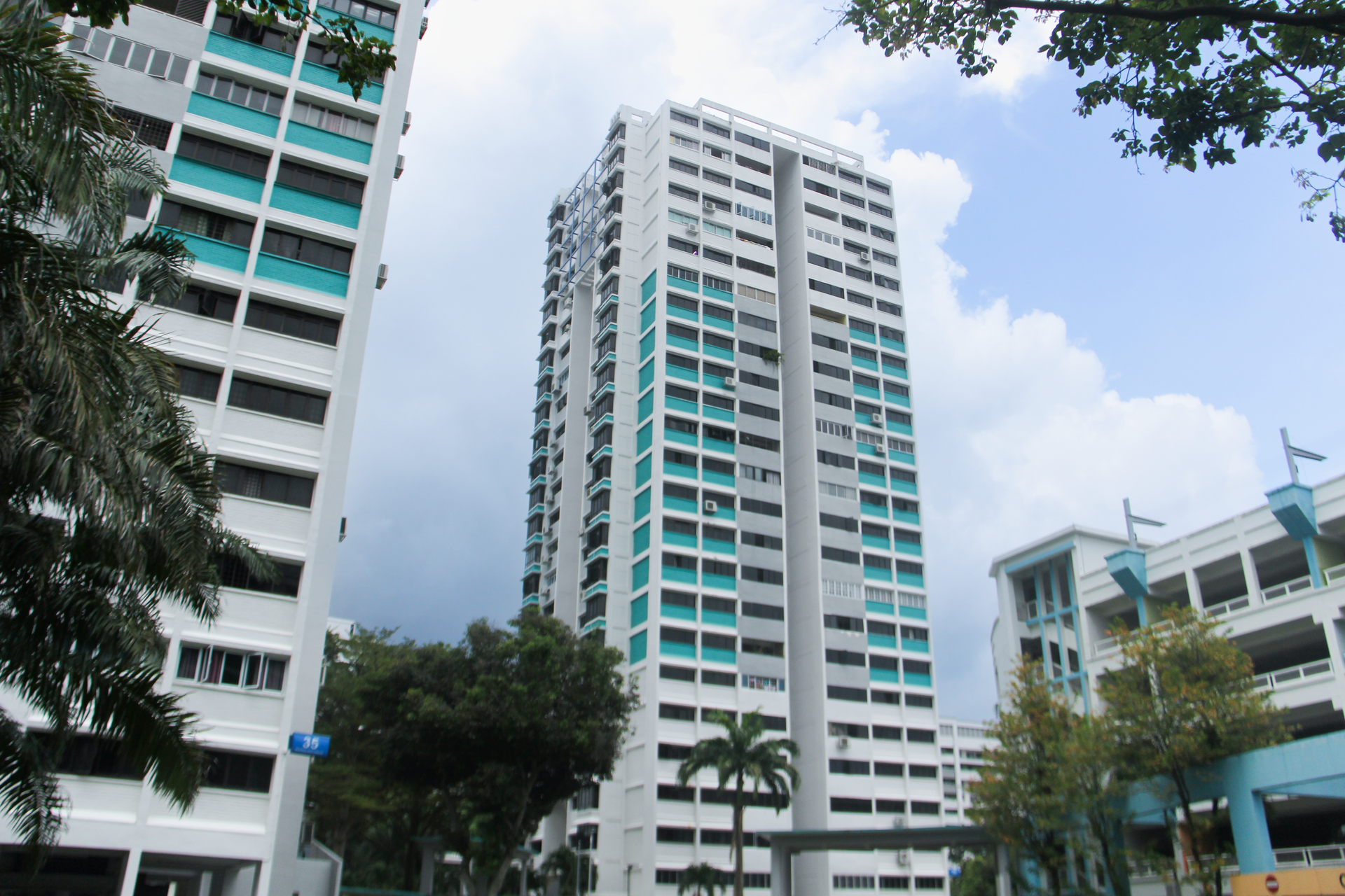 A run-of-the-mill housing block in a HDB complex in Woodlands