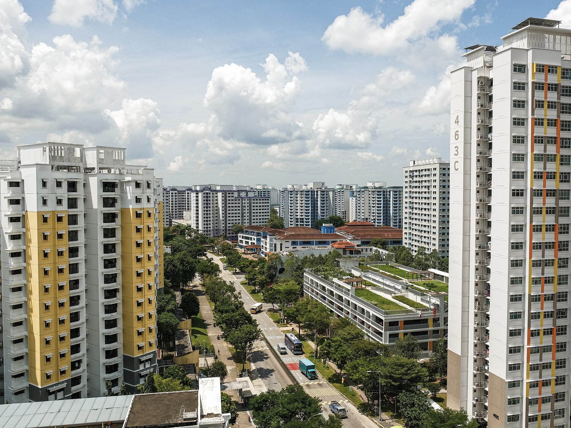 View of HDB flats along Sembawang Drive, taken from Block 484