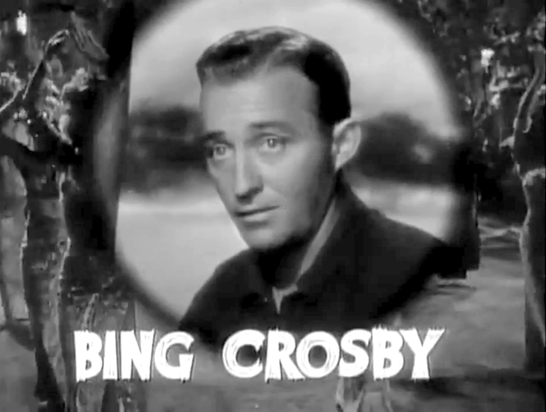 Cropped screenshot of Bing Crosby from the trailer for the film Road to Singapore