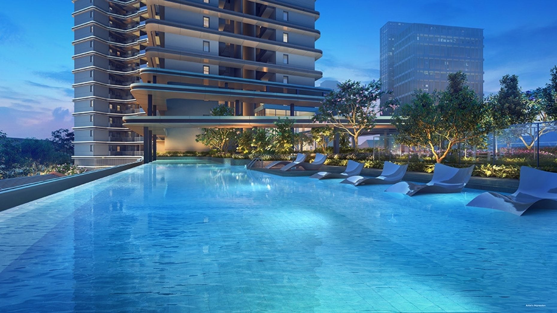 The pool at Union Square Residences, as shown by the developer